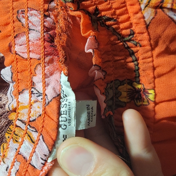 Smocked Floral High Neck Guess Tank Top - Picture 3 of 6